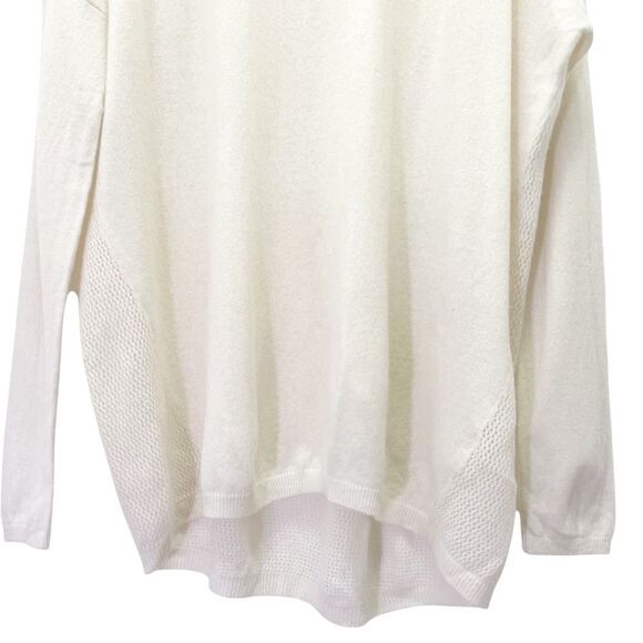 Vince 100% Cashmere Perforated Back Sweater Jumper in Winter White Cream Size XL - Picture 5 of 12